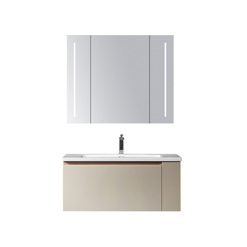 1000mm Solid Wood Bathroom Vanity with Ceramic Basin V007