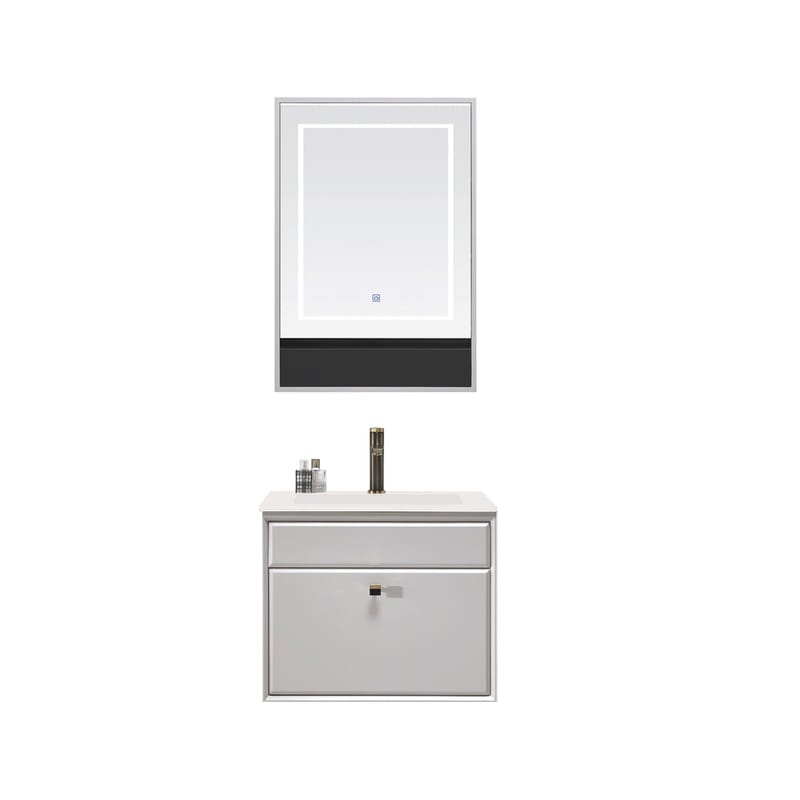 Multi-Size Bathroom Vanity with Rock Slab Integrated Basin V009