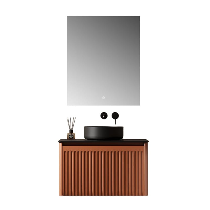 750mm Rock Slab Bathroom Vanity with Ceramic Basin V018