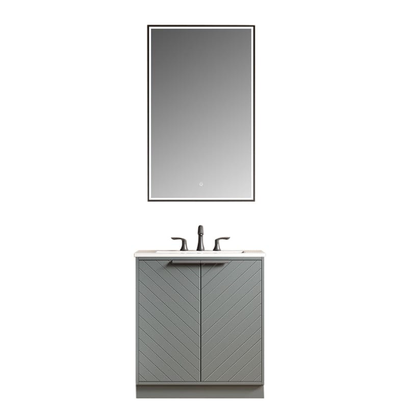 750mm Rock Slab Bathroom Vanity with Ceramic Basin V020