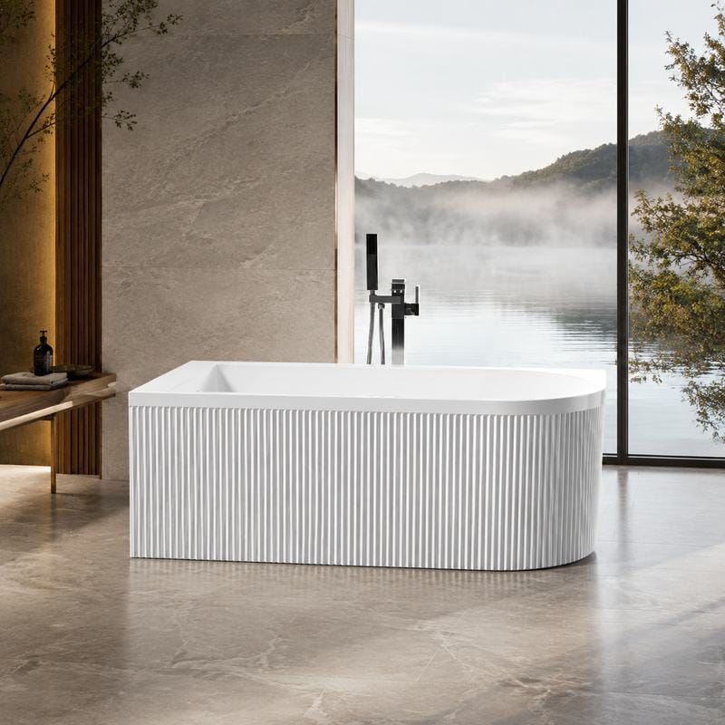 Ribbed-Skirt Acrylic Freestanding Bathtub AJ6845L-F