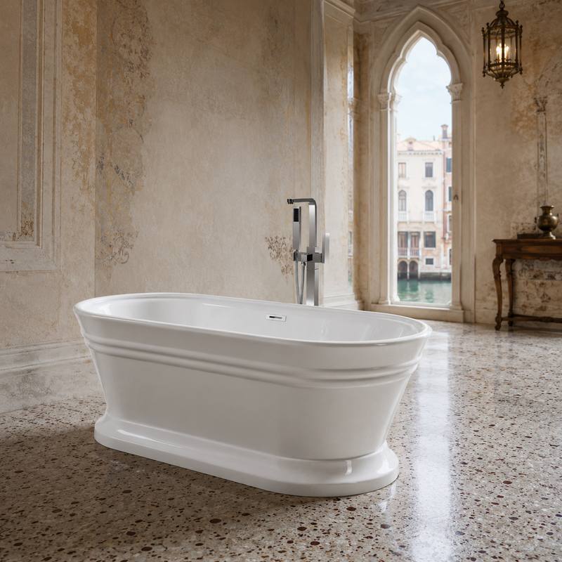 Cylindrical Acrylic Freestanding Bathtub AJ6610