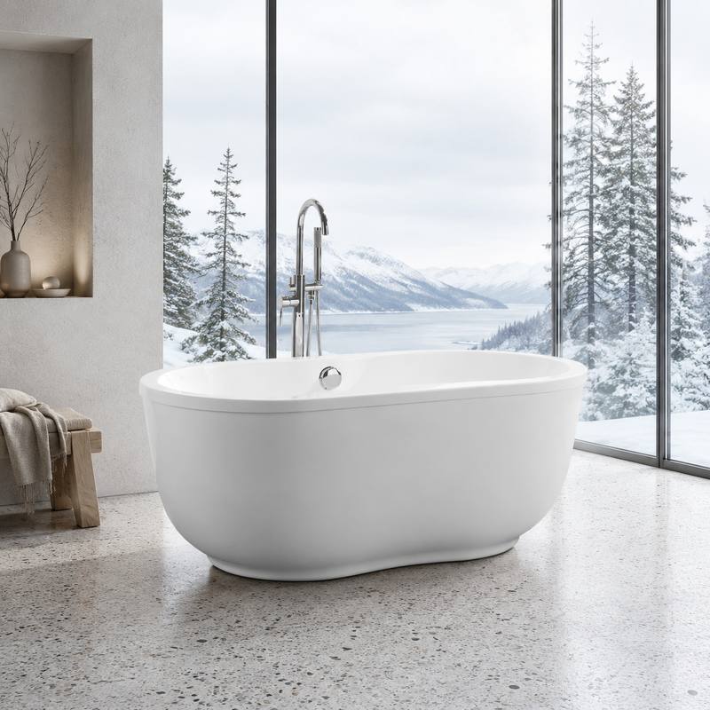 Oval Acrylic Freestanding Bathtub AJ6811