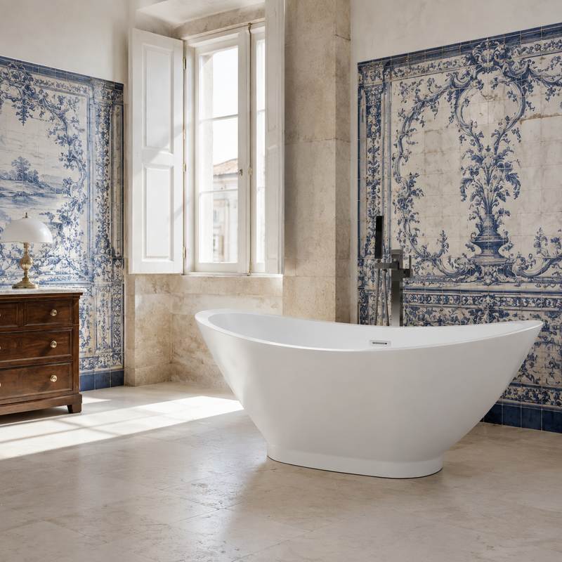 Bowl-Shaped Acrylic Freestanding Bathtub AJ6516