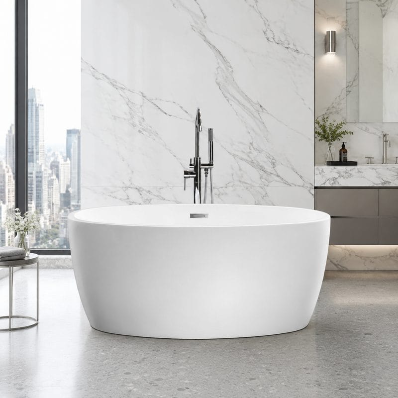 Oval Acrylic Freestanding Bathtub AJ6834-M/S