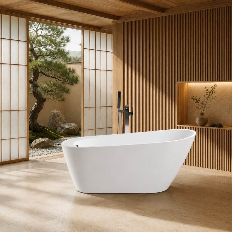 Irregular Acrylic Bathtub with Deck AJ6522-L-D