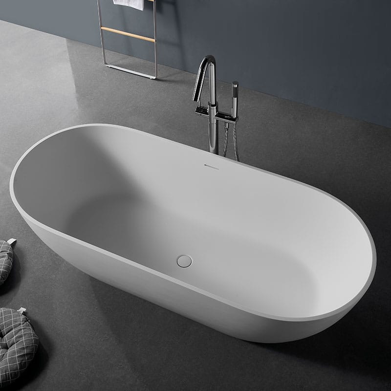 Slim Oval Artificial Stone Freestanding Bathtub BW-1038