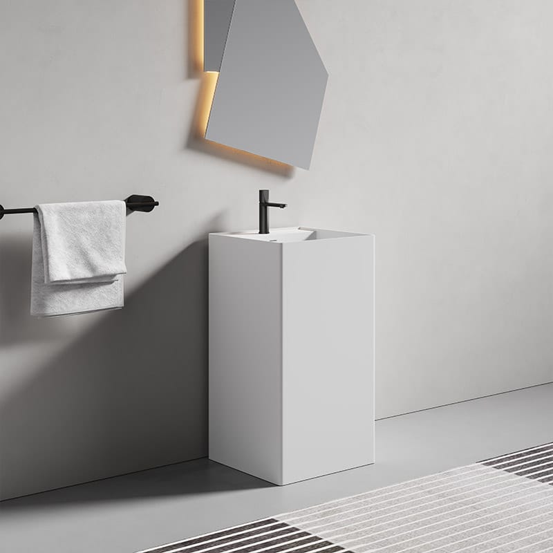 Rounded Square Artificial Stone Pedestal Basin BW-3030