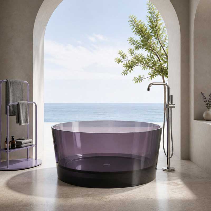 Transparent Resin Freestanding Bathtub BW-1002C